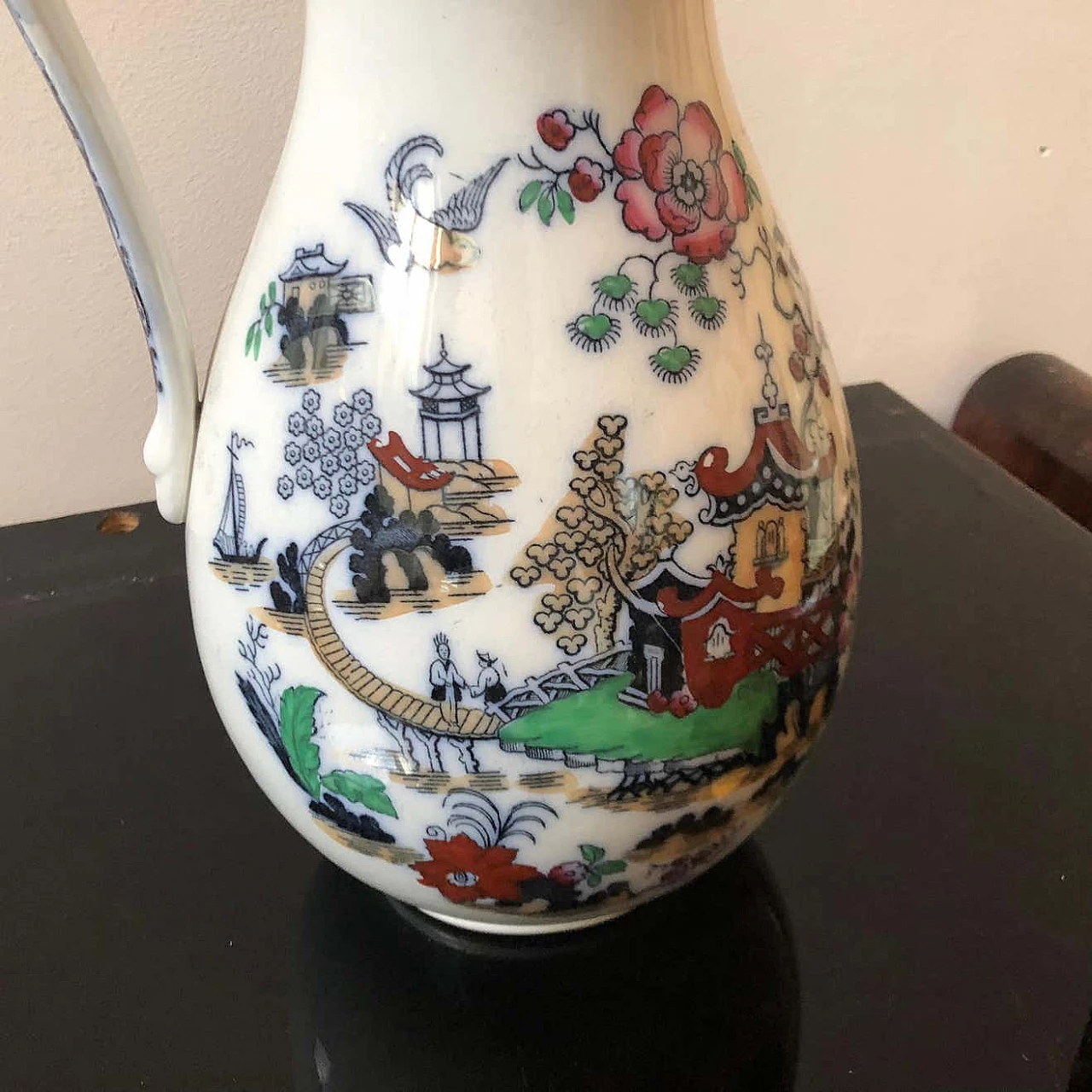 Victorian jug with oriental decor in ceramic, 19th century 1343475