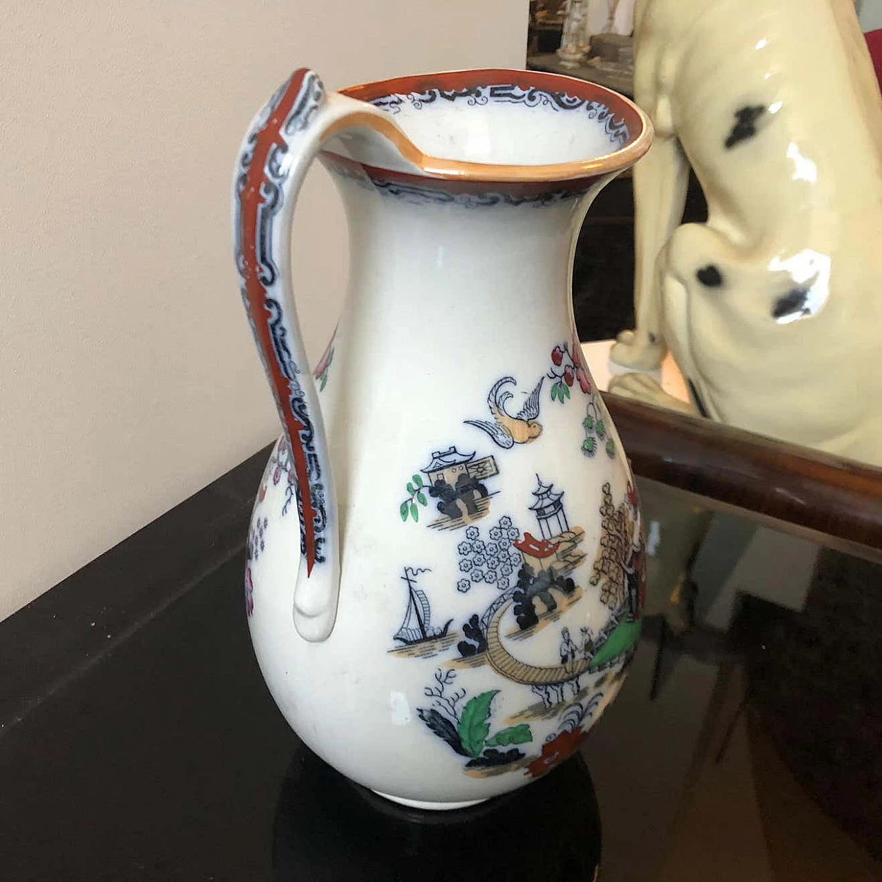 Victorian jug with oriental decor in ceramic, 19th century 1343478