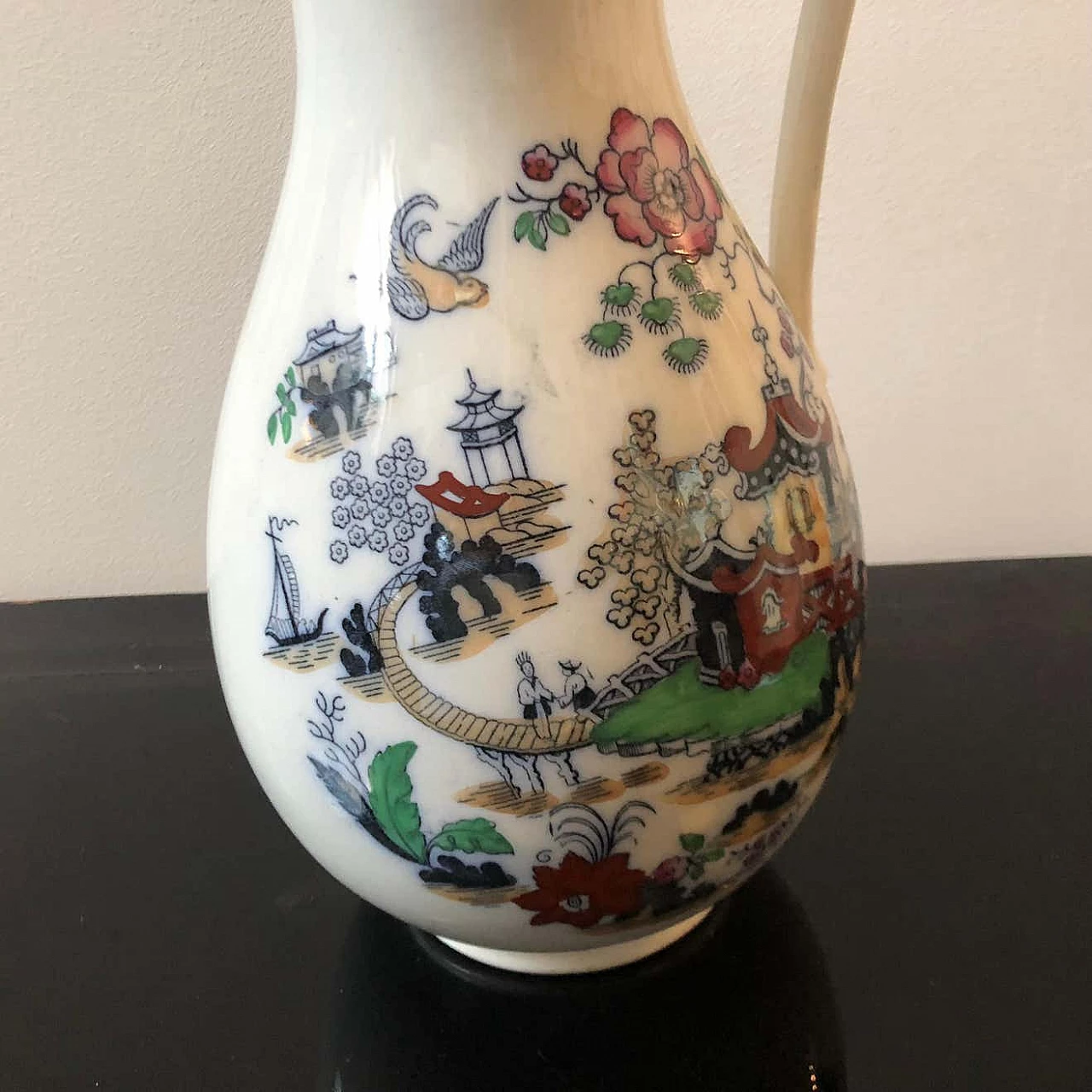 Victorian jug with oriental decor in ceramic, 19th century 1343479
