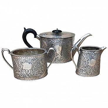 Victorian tea set in silver plated, 19th century