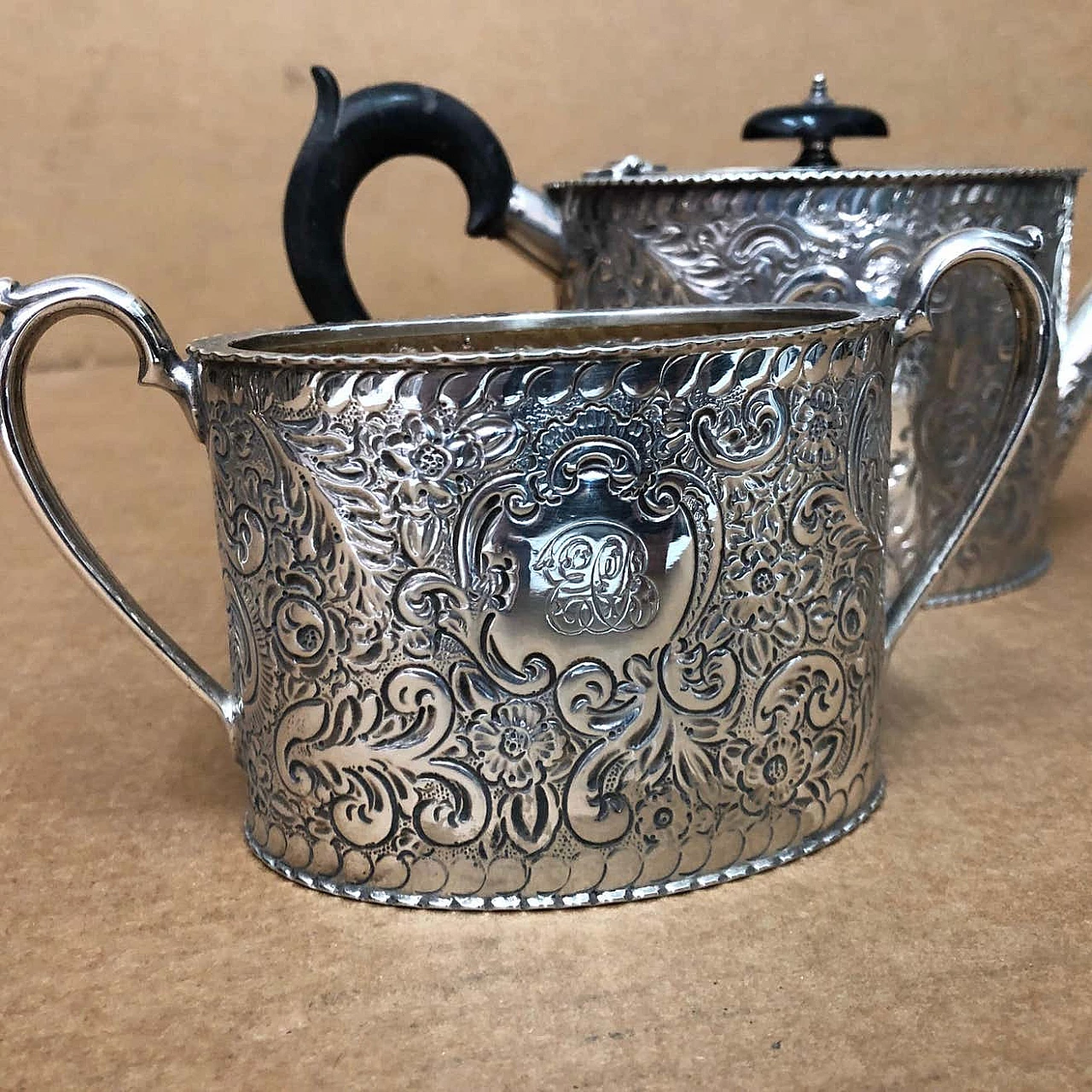 Victorian tea set in silver plated, 19th century 1343488