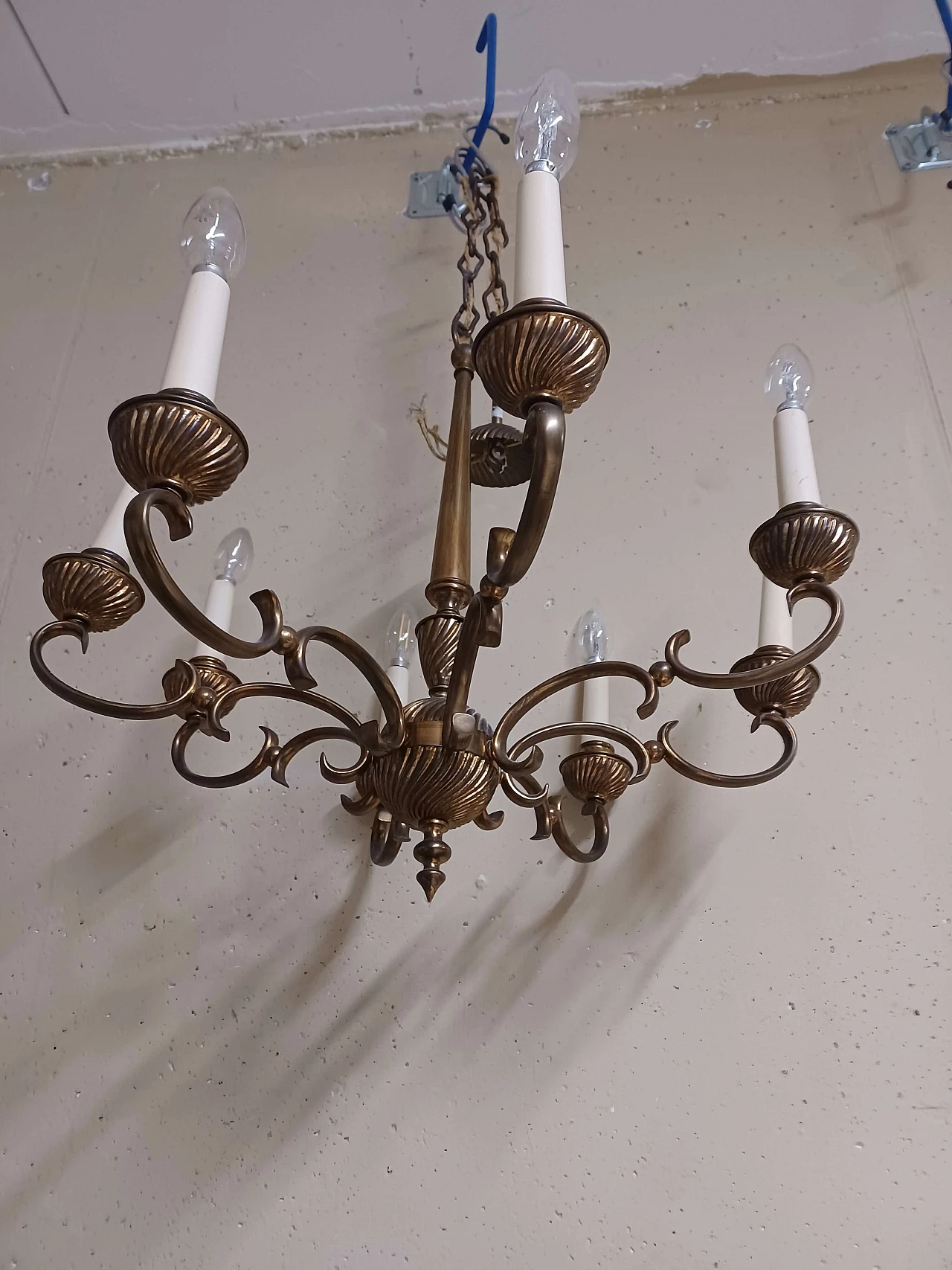 3 Bronze and brass chandeliers, 1950s 1343499