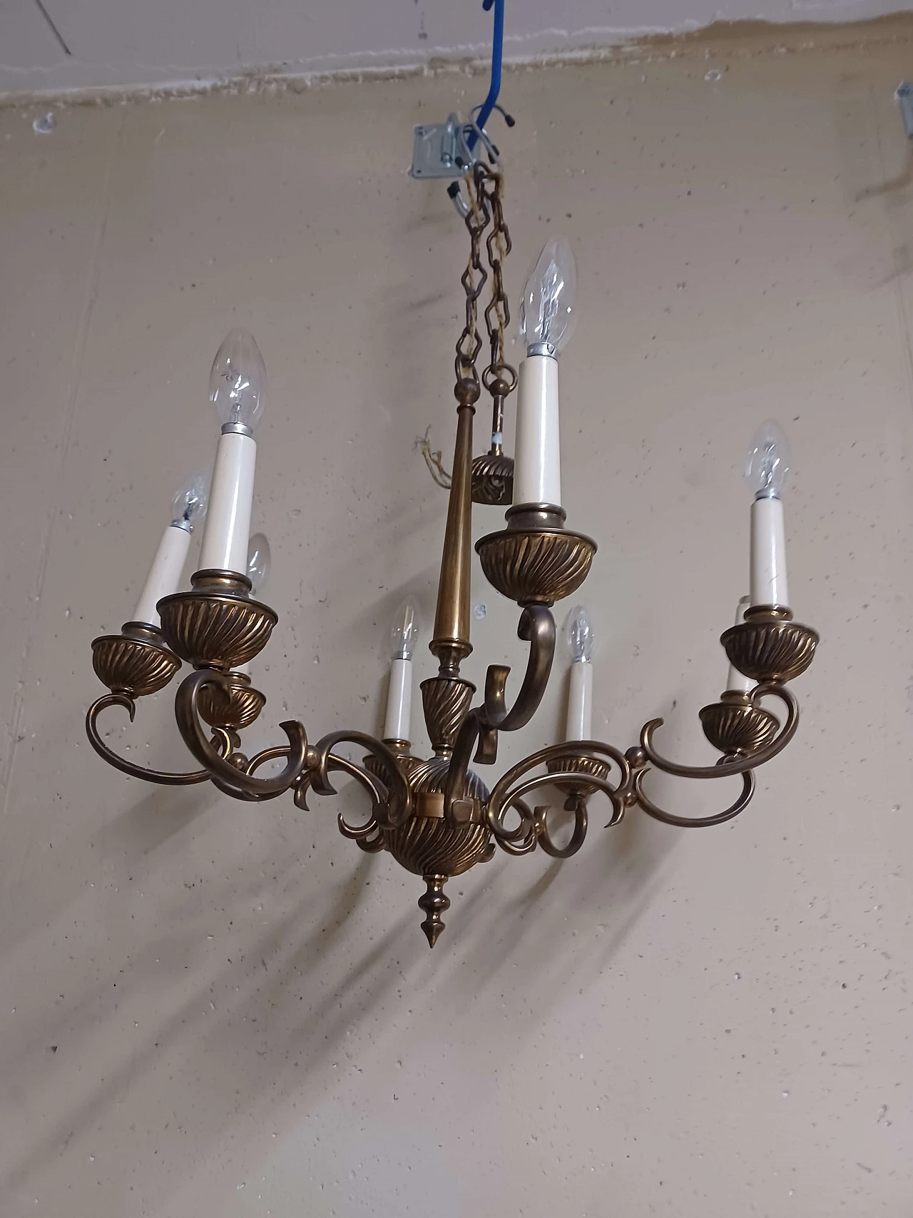 3 Bronze and brass chandeliers, 1950s 1343500