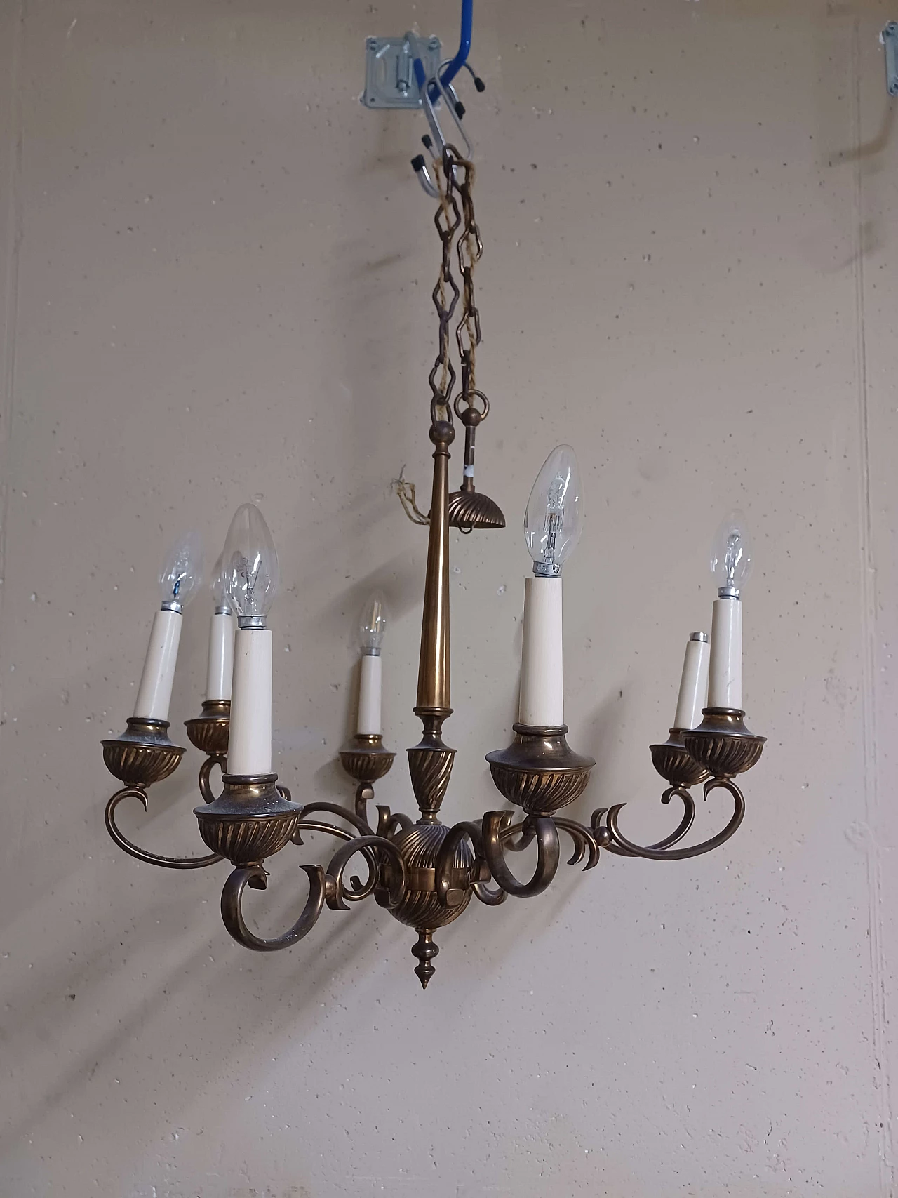 3 Bronze and brass chandeliers, 1950s 1343501