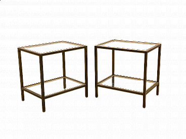 Pair of brass coffee tables, 1970s
