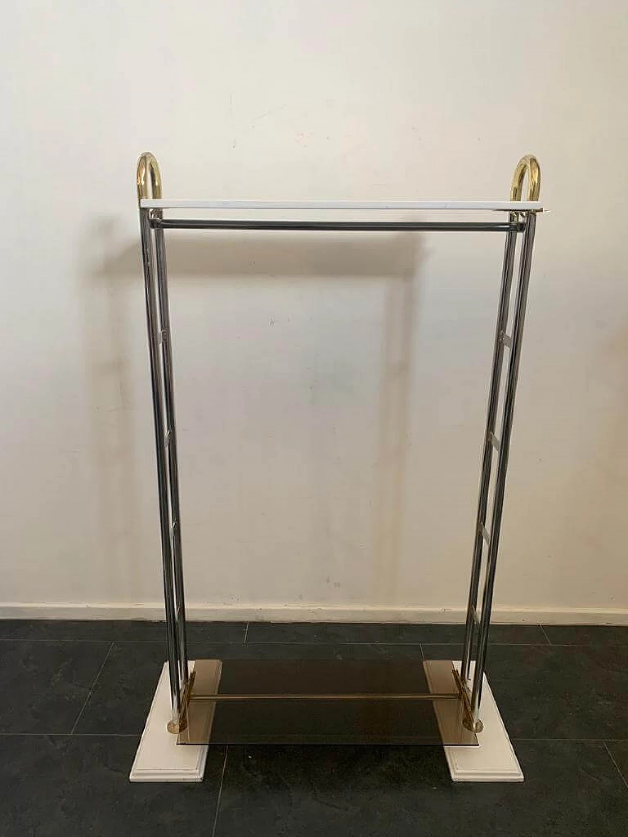 Steel and brass coat rack, 1970s 1344160