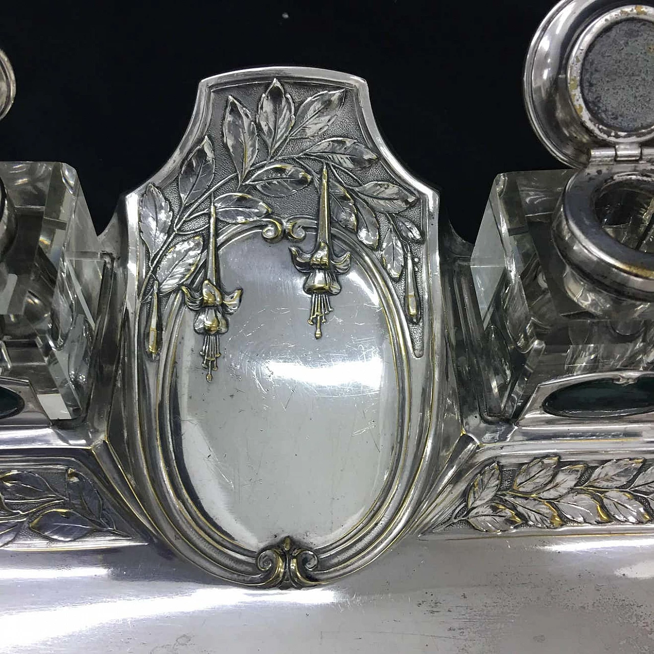 Art Nouveau inkwell in silver plated, 10s 1344273