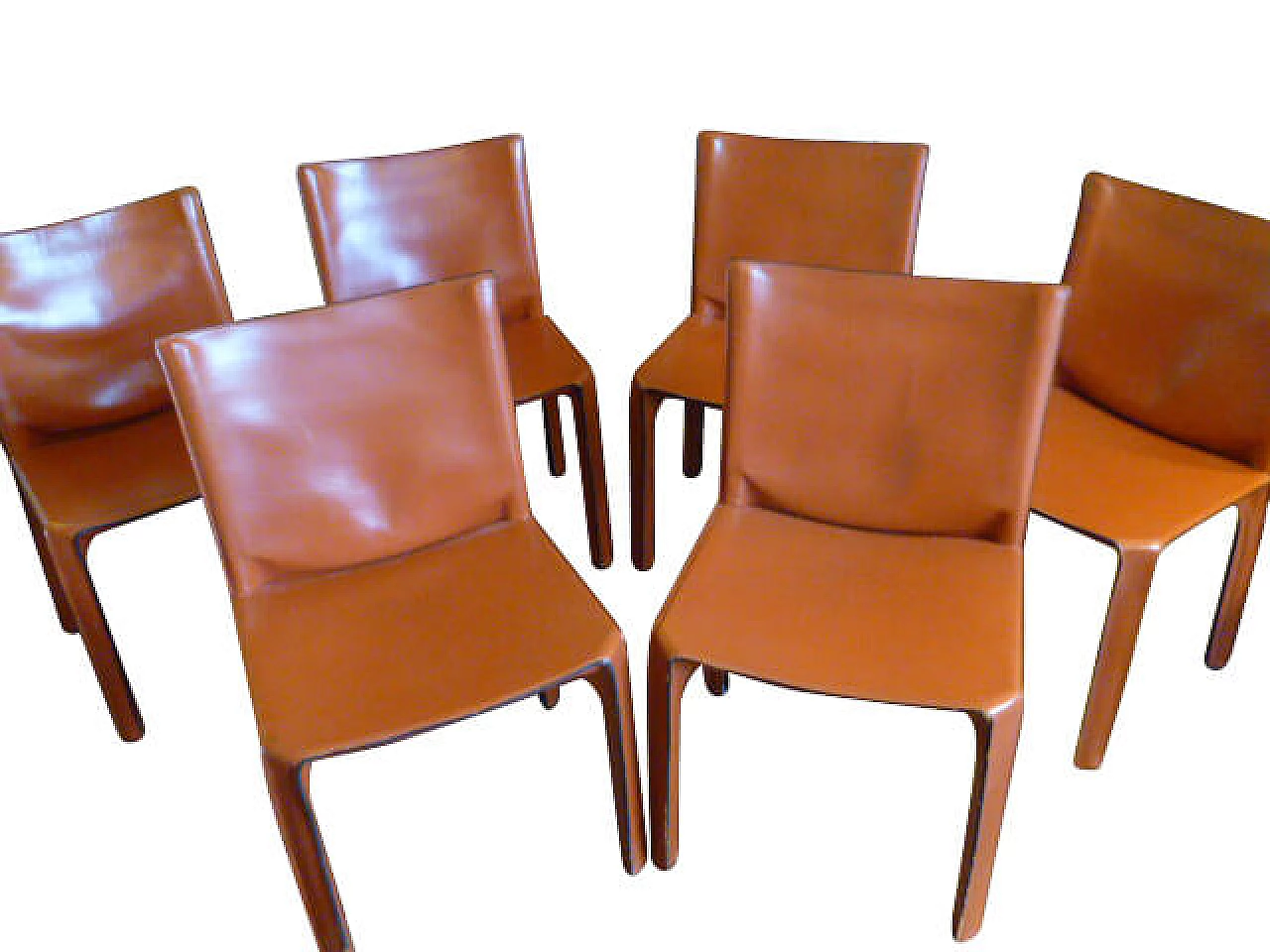 6 CAB leather chairs by Mario bellini for Cassina, 1970s 1344344