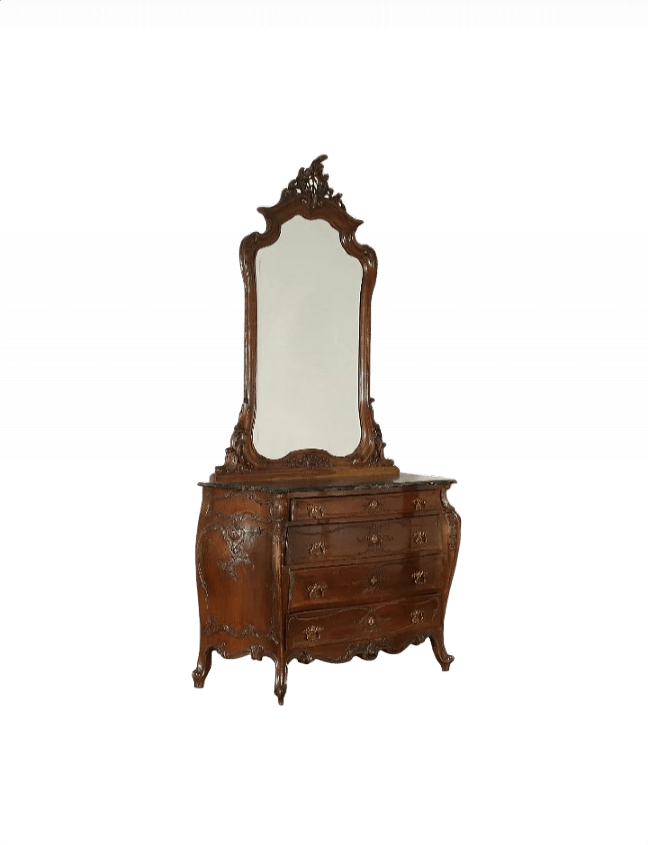 Chest of drawers with mirror in Barocchetto style, early 20th century 1344348