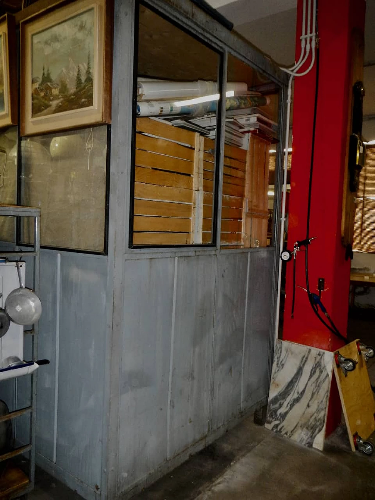 Paratia auto portante da ufficio in metallo, anni '70 1344396