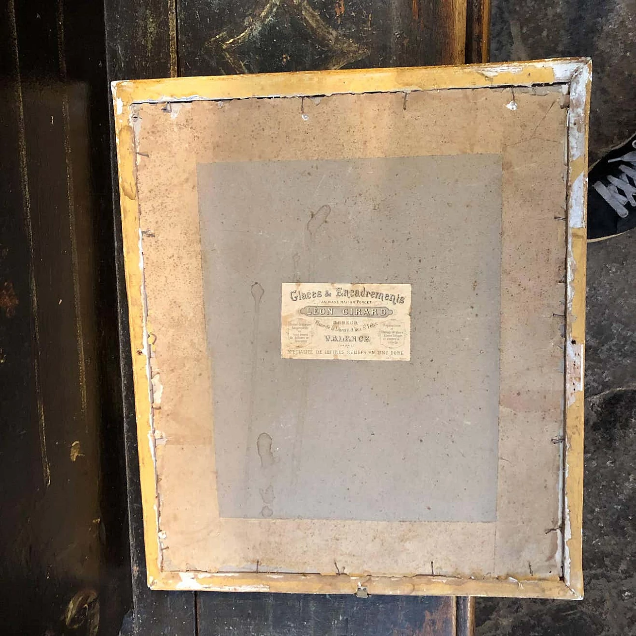 Pair of Neapolitan hand-painted gouaches with gilded wood frames, 1878 1344426