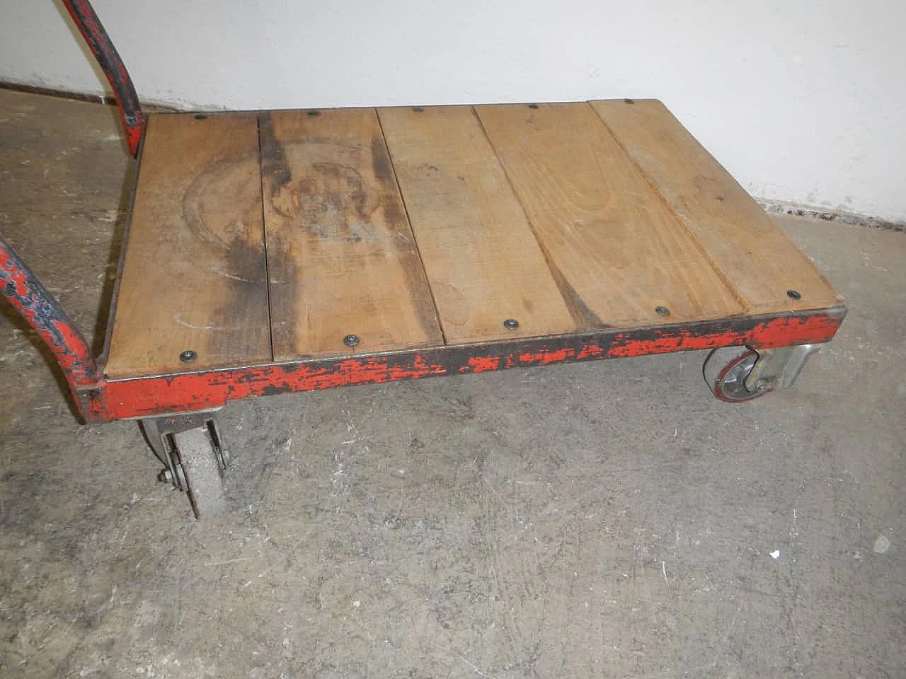 Industrial trolley with oak top, 1960s 1344441