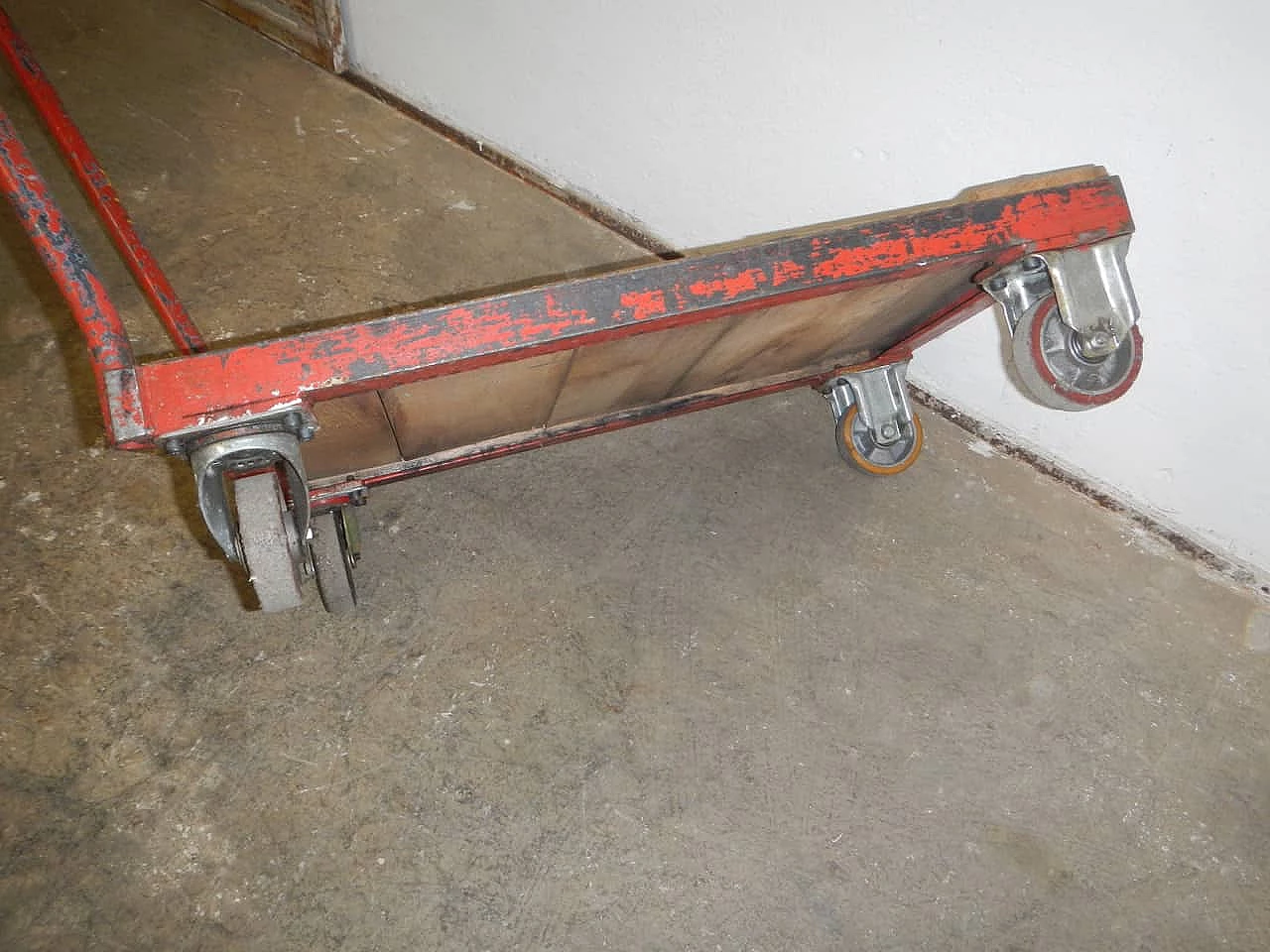 Industrial trolley with oak top, 1960s 1344444