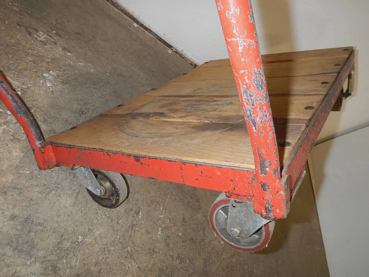 Industrial trolley with oak top, 1960s 1344446
