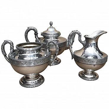 Art Nouveau tea set in silver plated by Wiskemann, 10s