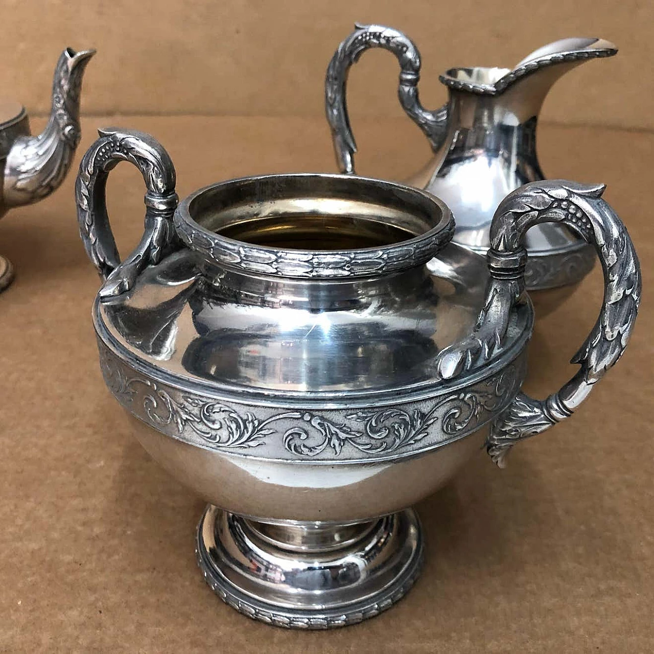 Art Nouveau tea set in silver plated by Wiskemann, 10s 1344540