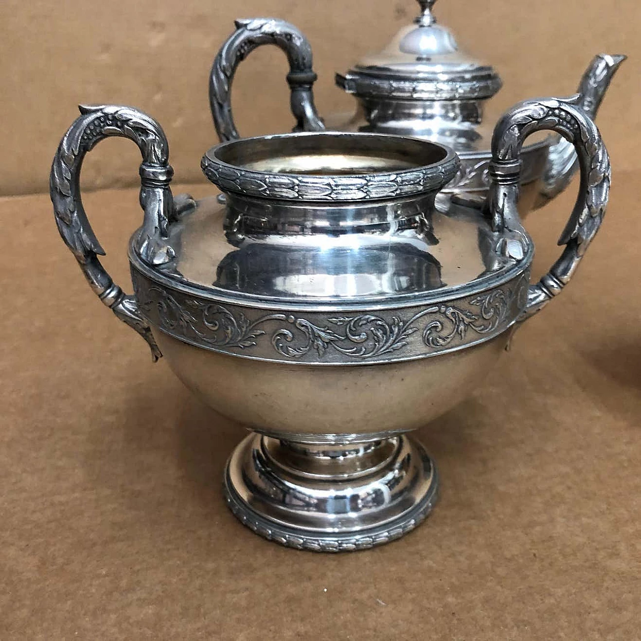 Art Nouveau tea set in silver plated by Wiskemann, 10s 1344546