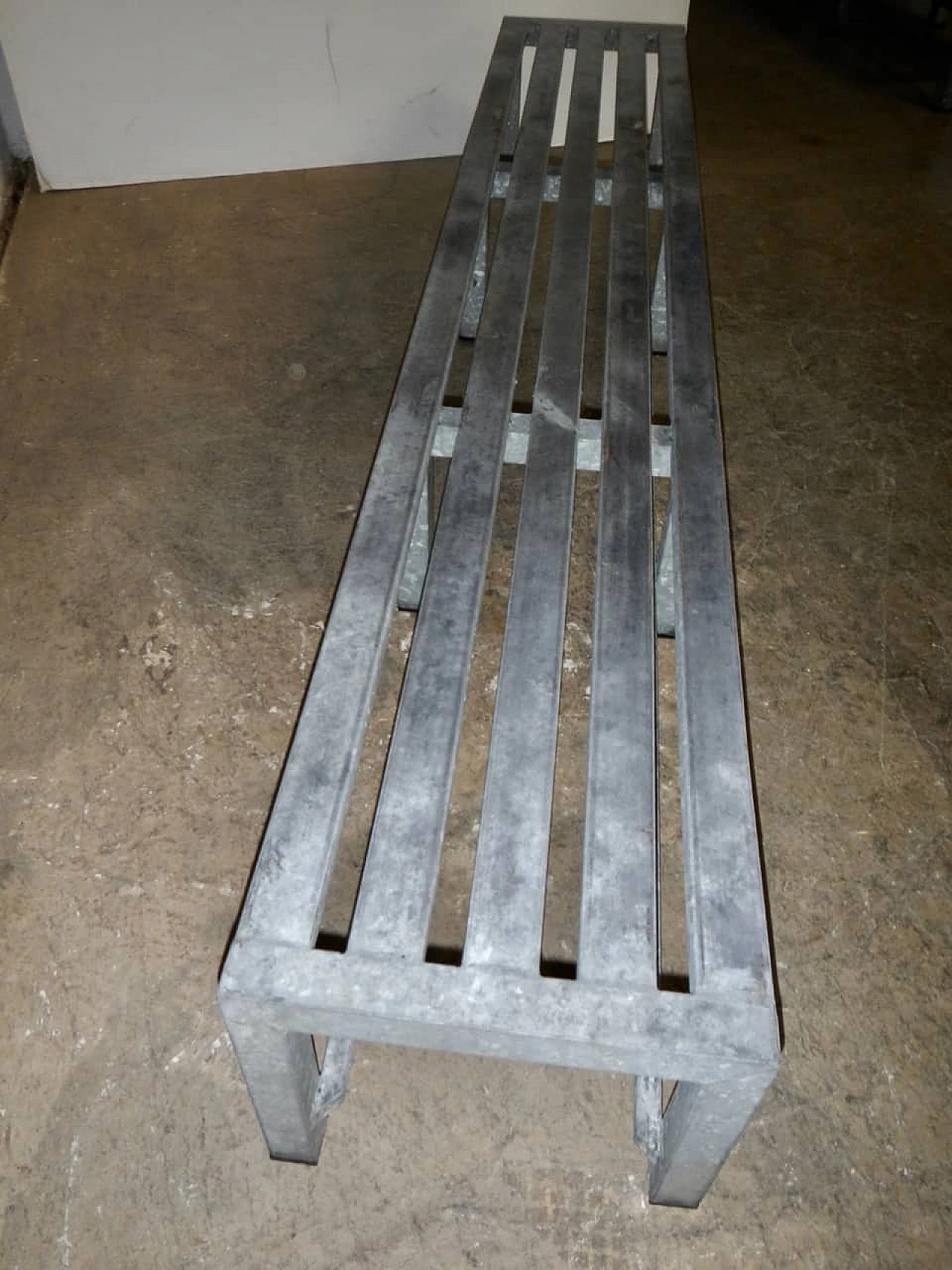 Galvanised metal bench, 1970s 1345030