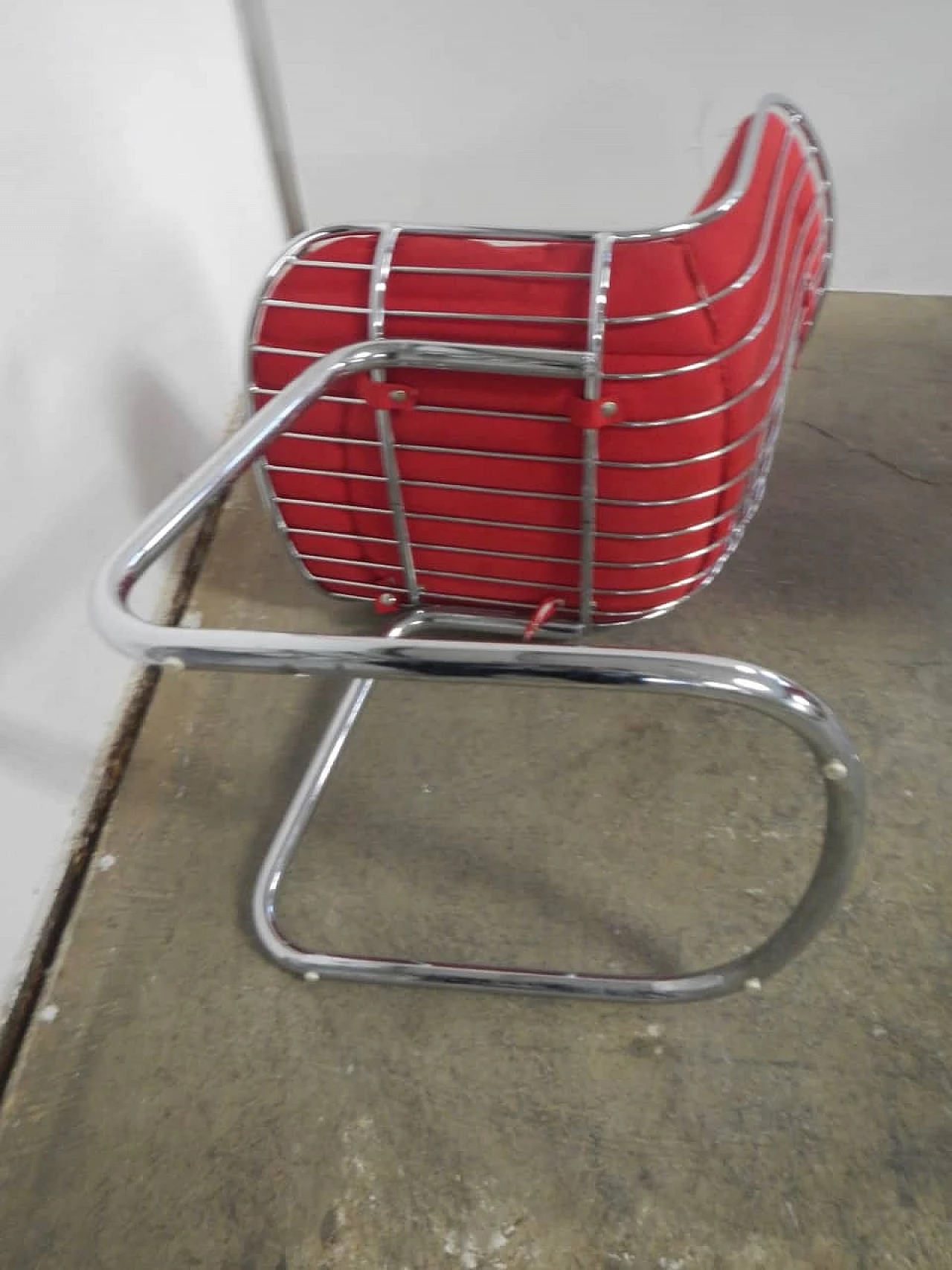 Pair of chromed metal chairs, 1970s 1345553