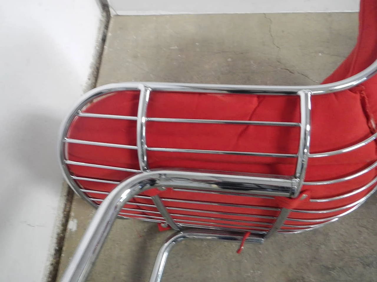Coppia di sedie cromate in metallo, anni '70 1345557