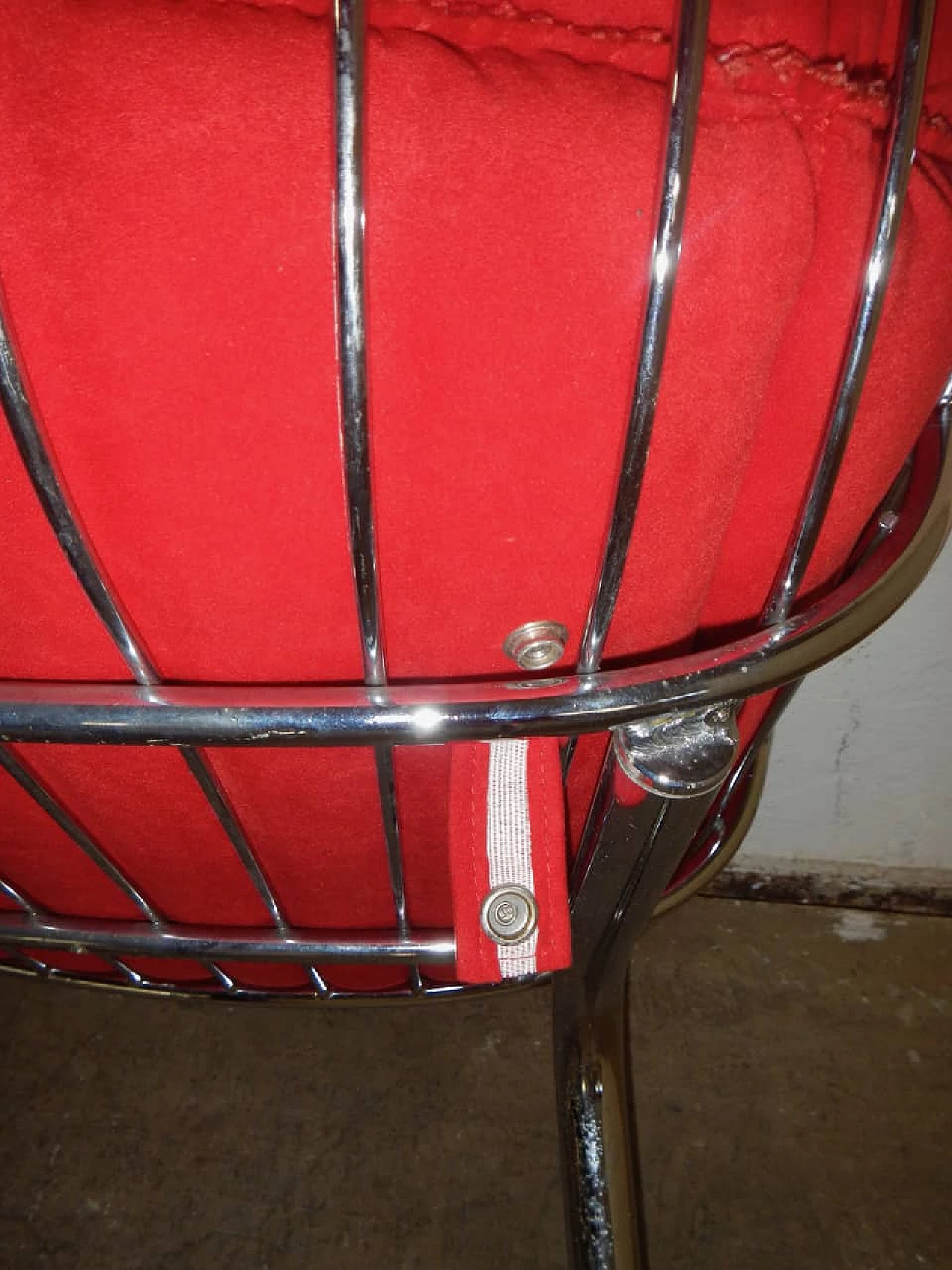 Coppia di sedie cromate in metallo, anni '70 1345559