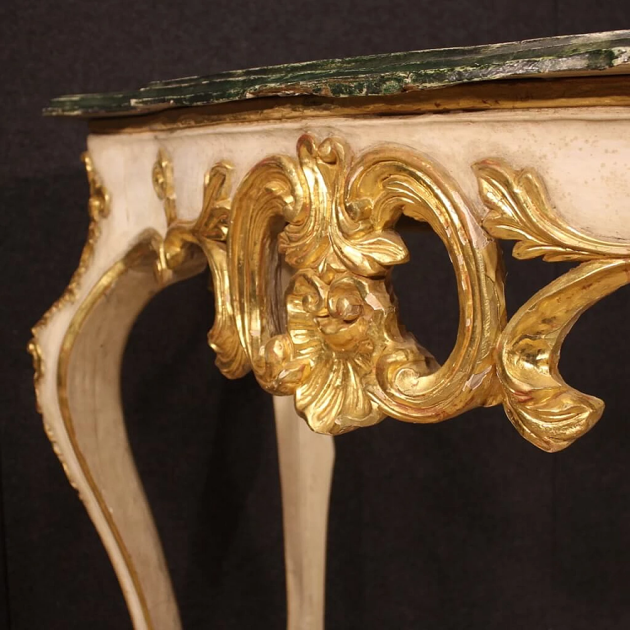 Lacquered and gilded wooden console table 1346035