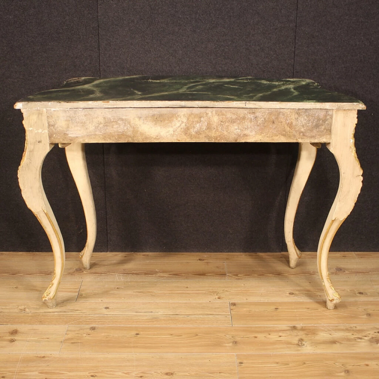 Lacquered and gilded wooden console table 1346037