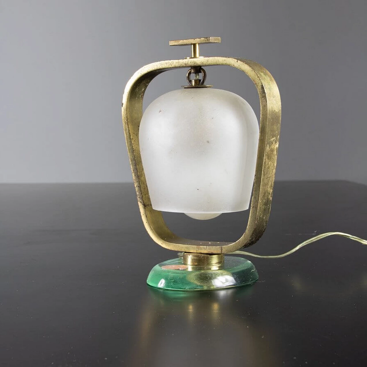 Table lamp in glass and brass by Fontana Arte, 30s 1346173