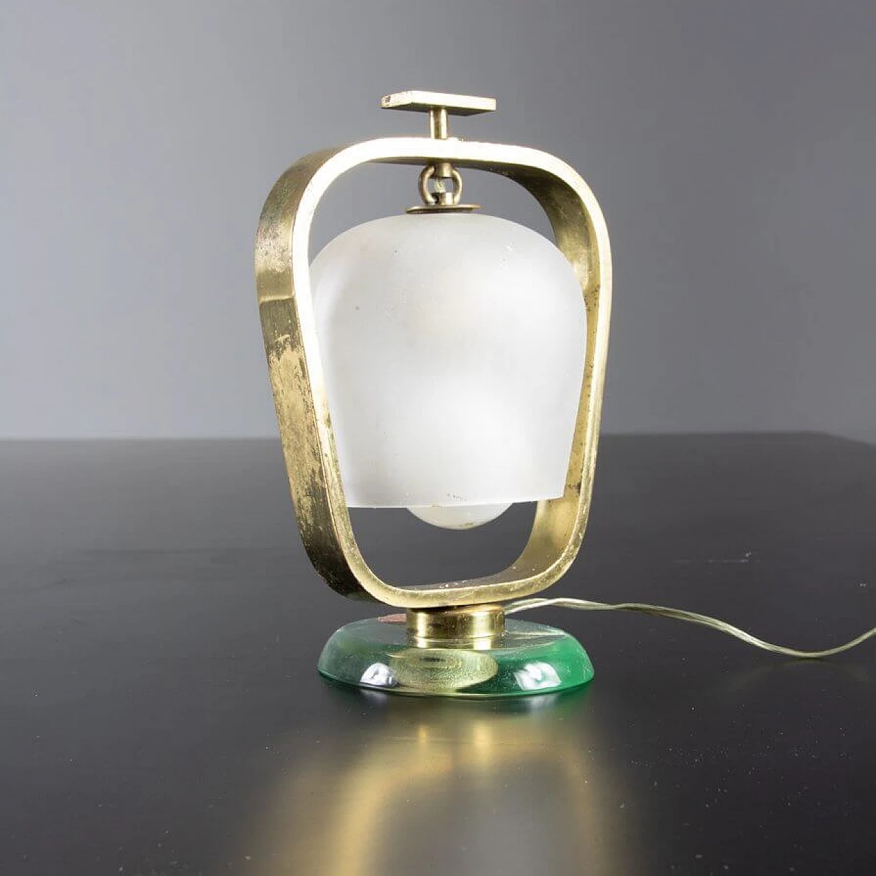 Table lamp in glass and brass by Fontana Arte, 30s 1346186