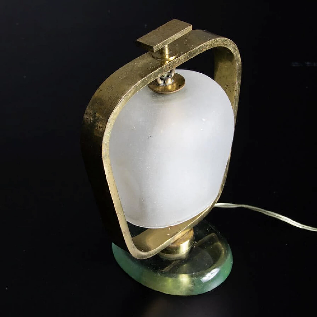 Table lamp in glass and brass by Fontana Arte, 30s 1346188