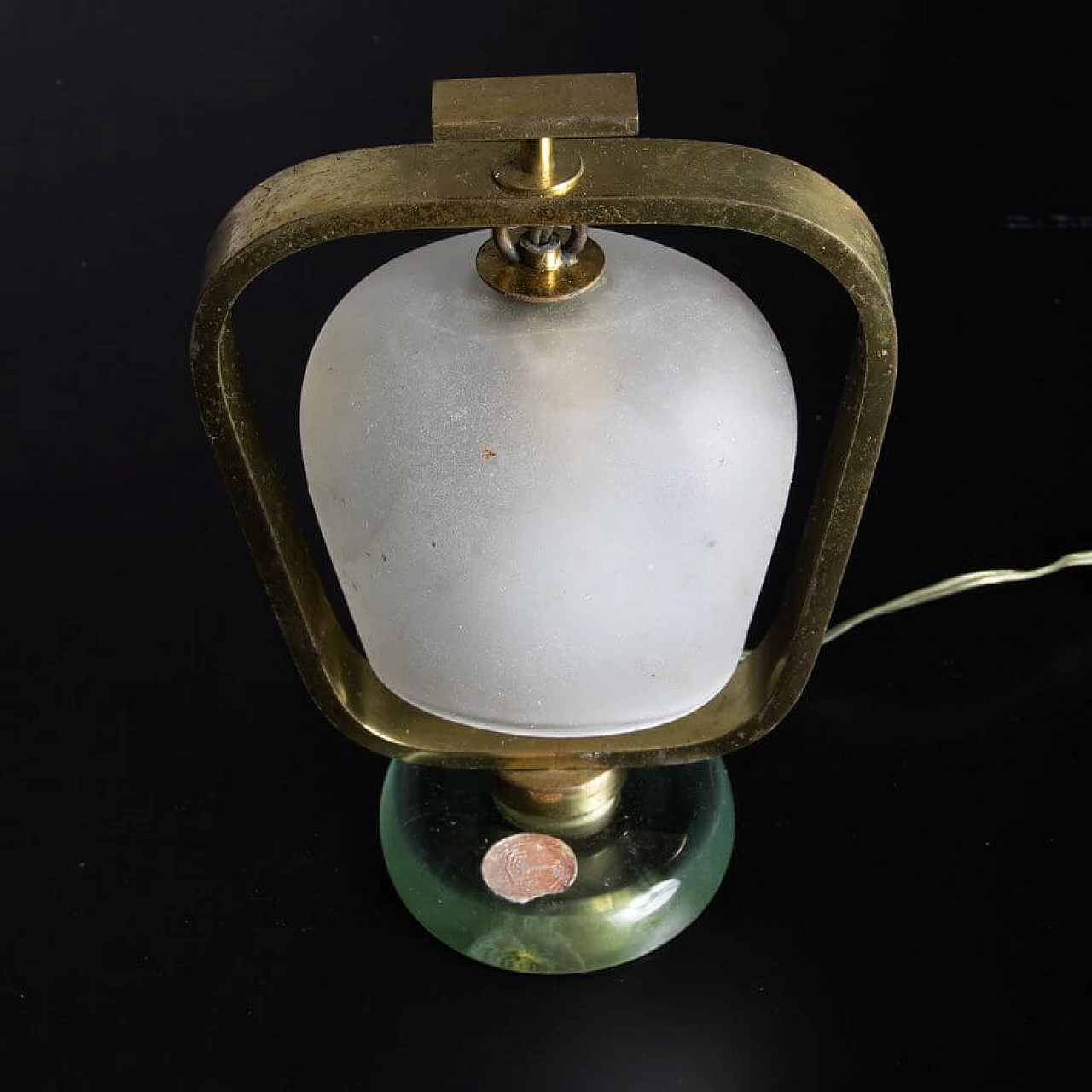 Table lamp in glass and brass by Fontana Arte, 30s 1346190