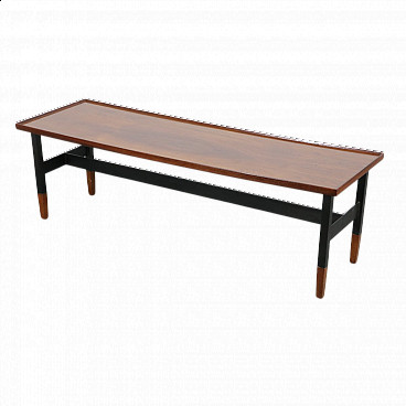 Coffee table in metal with rosewood top, 60s