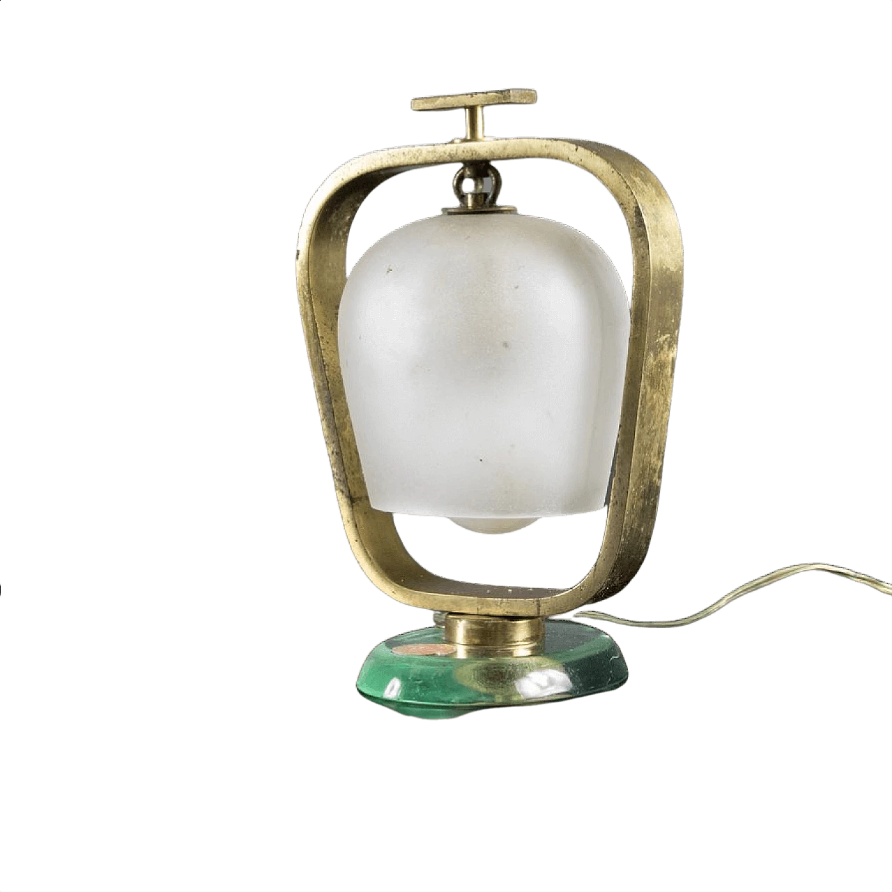 Table lamp in glass and brass by Fontana Arte, 30s 1346296