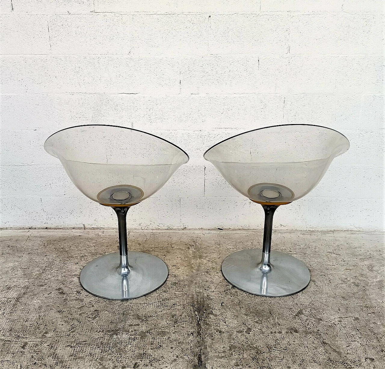 Coppia di sedie girevoli Eros in alluminio e policarbonato di Philippe Starck per Kartell, anni '90 1346859