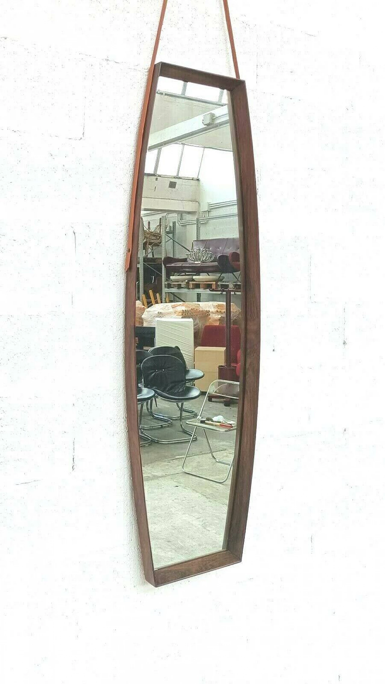 Scandinavian style mirror in teak, 60s 1346924