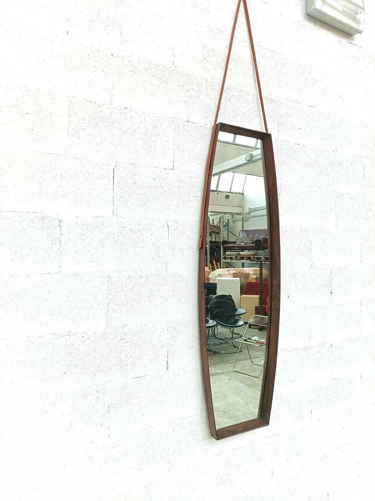 Specchio in stile Scandinavo in teak, anni '60 1346928