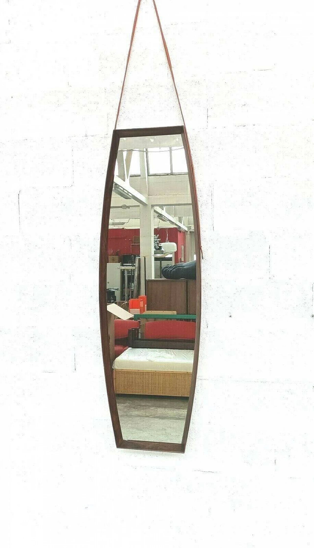Scandinavian style mirror in teak, 60s 1346930