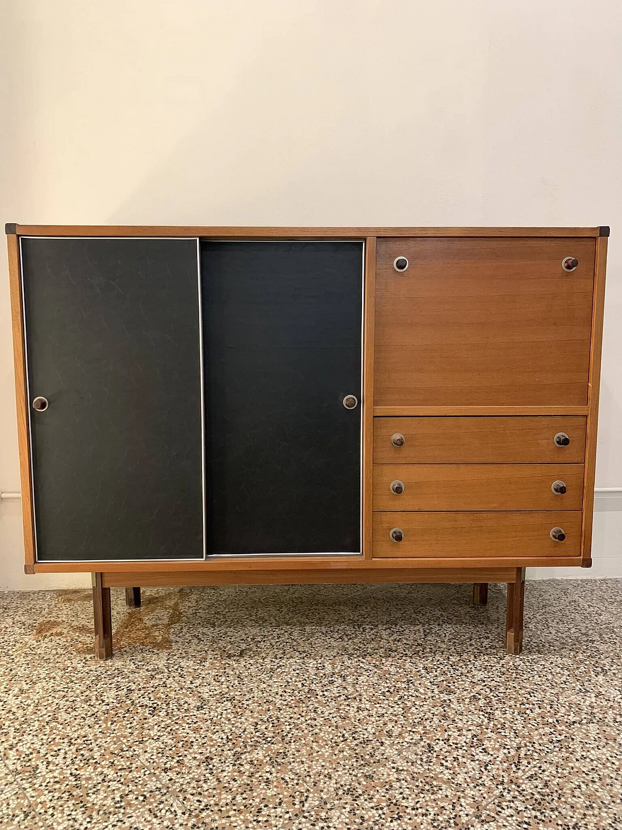 Sideboard in wood by George Coslin for 3V Arredamenti, 60s 1346964