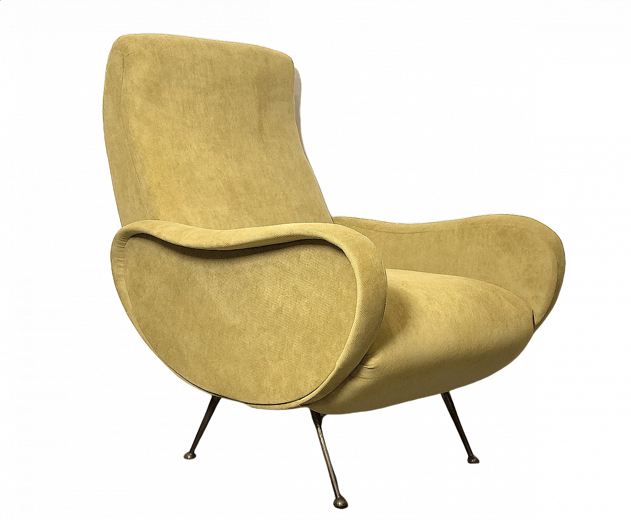 Yellow armchair in the style of Lady by Marco Zanuso, 1950s 1347155
