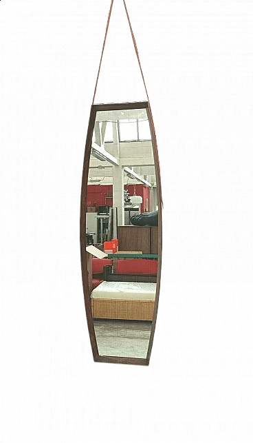 Specchio in stile Scandinavo in teak, anni '60