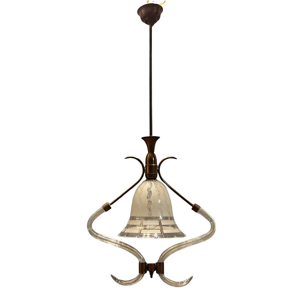 Art Deco Murano glass pendant lamp, 1940s 1347259