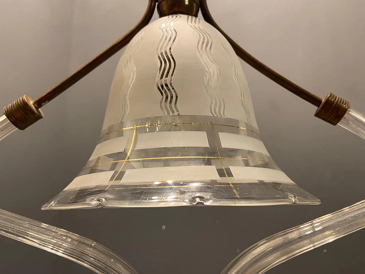 Art Deco Murano glass pendant lamp, 1940s 1347262
