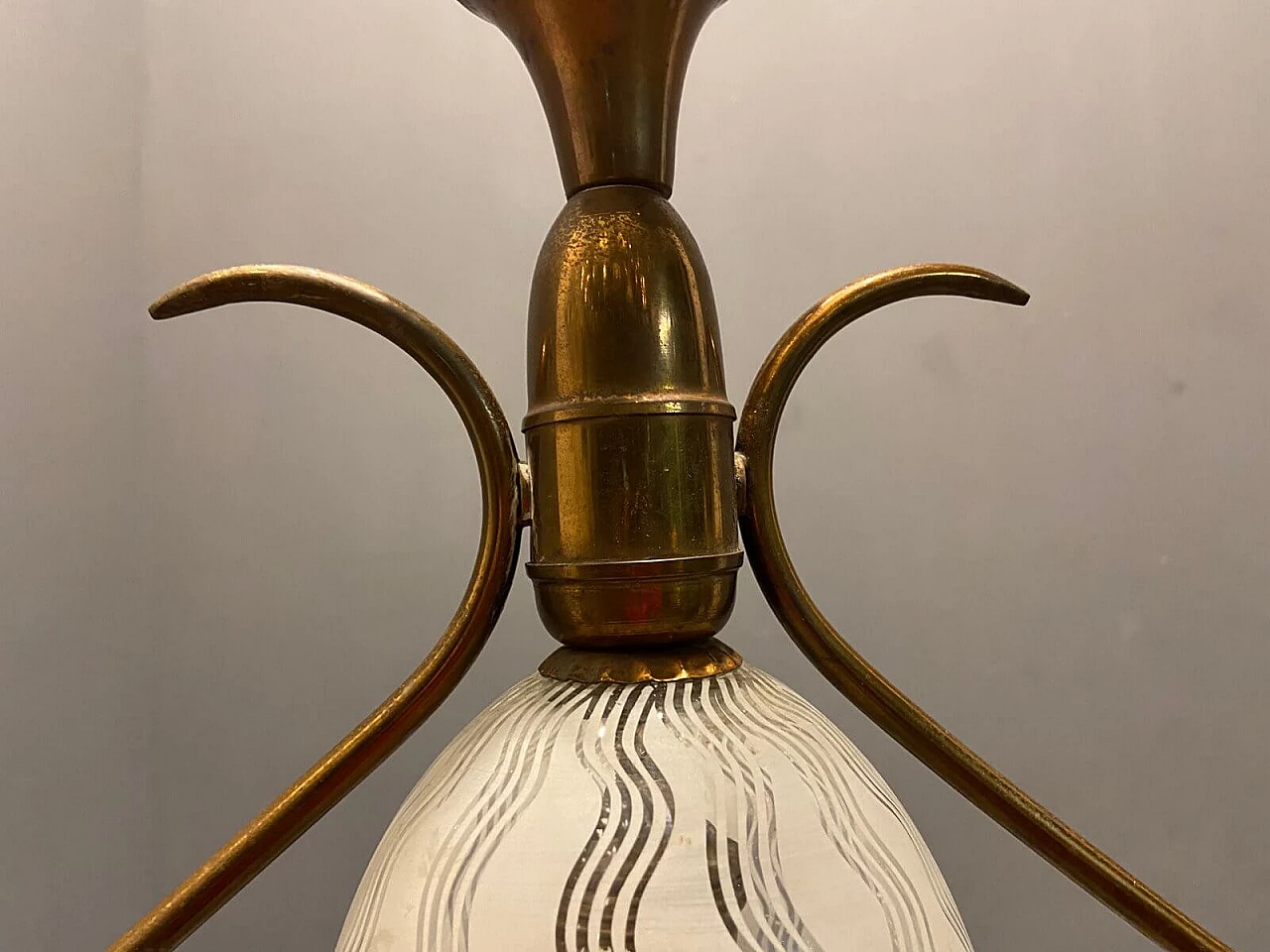 Art Deco Murano glass pendant lamp, 1940s 1347266
