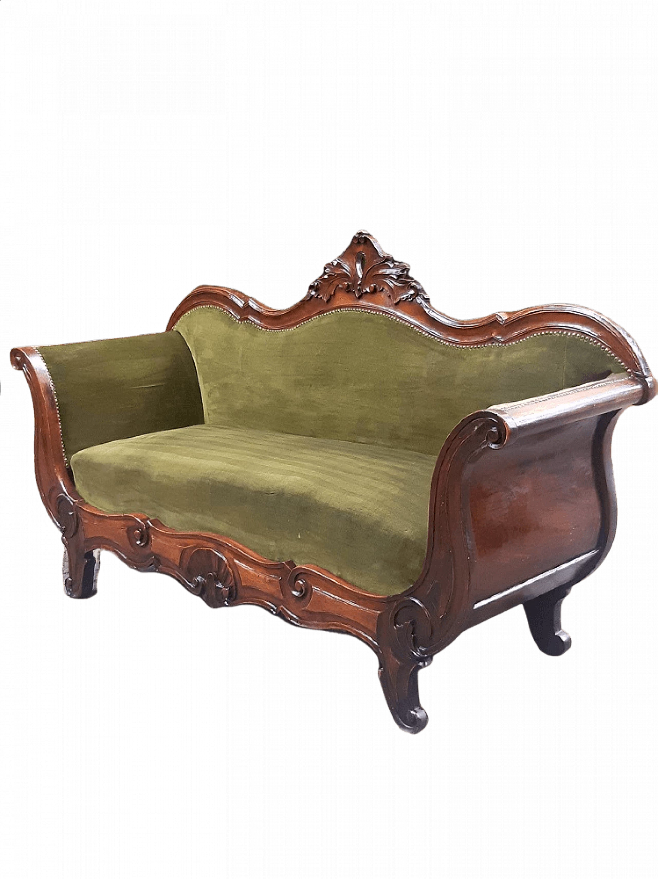 Divano emiliano a barca Carlo X, '800 1348138