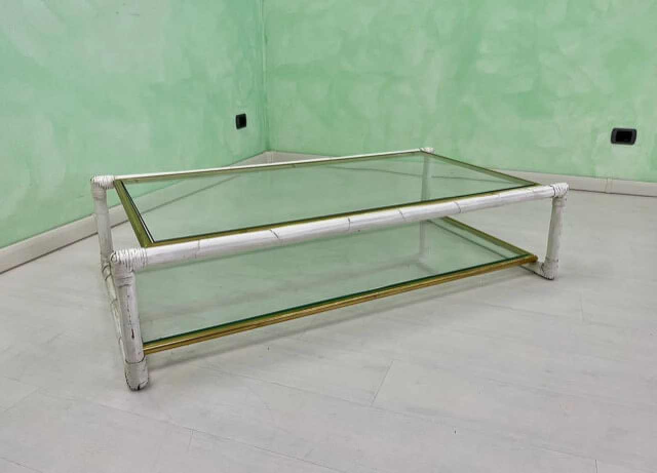 Bamboo and brass coffee table, 1970s 1348162