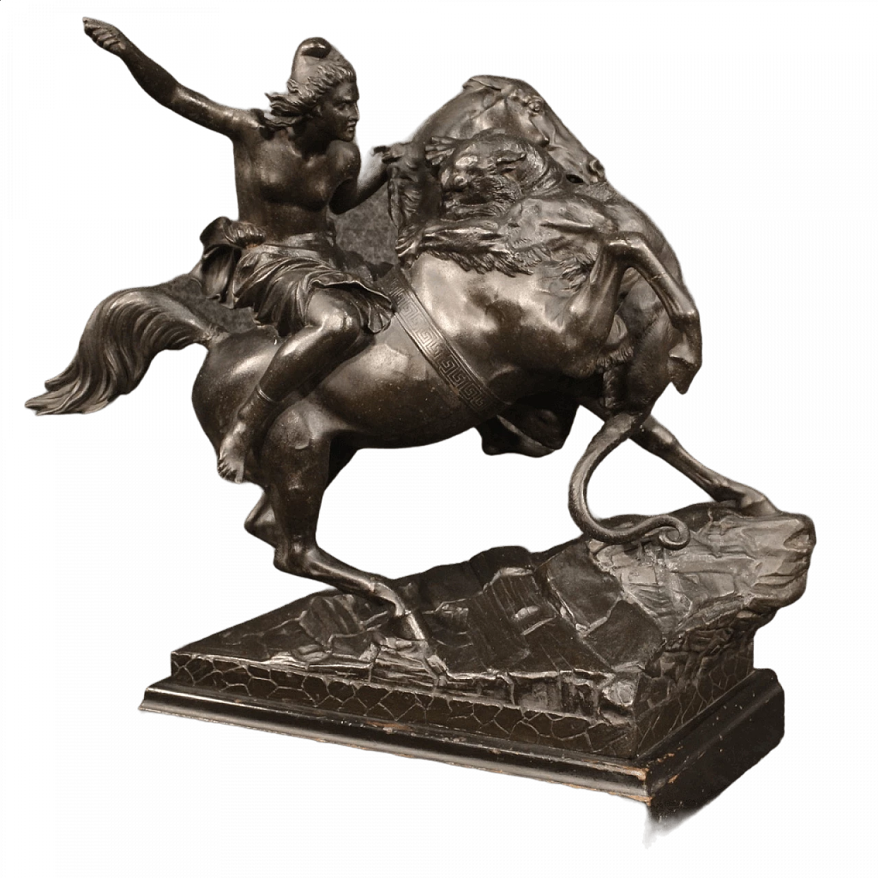 Amazzone a cavallo, scultura italiana in antimonio 1348946