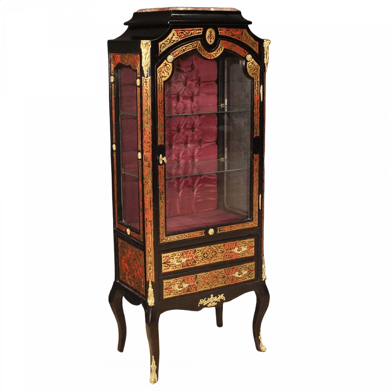 Vetrina francese intarsiata in stile Boulle 1348950