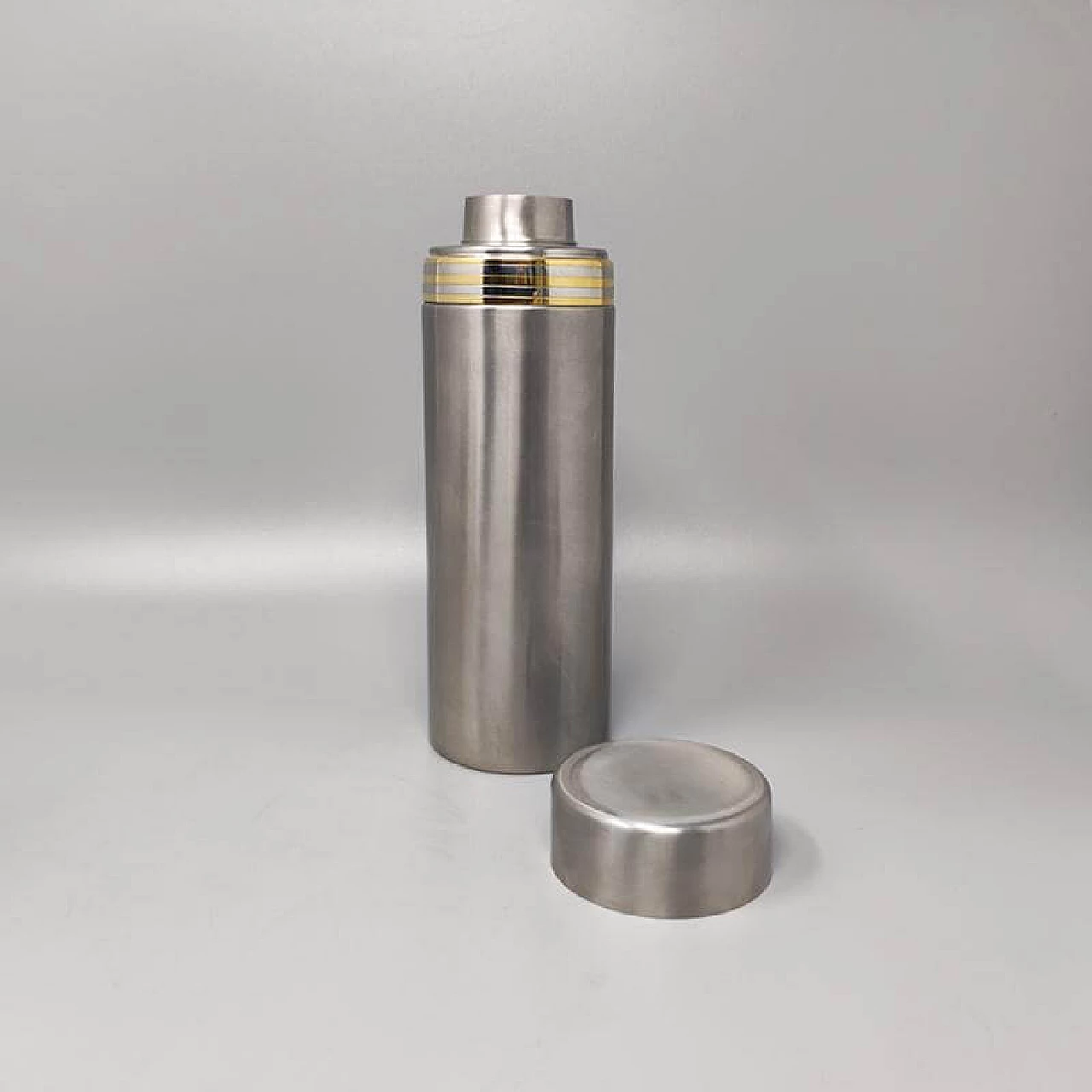 24K Gold and stainless steel cocktail shaker with ice bucket by Piazza, 1970s 1349071