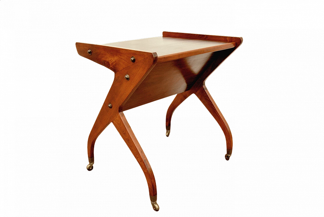 Solid mahogany trolley, 1960s 1349136