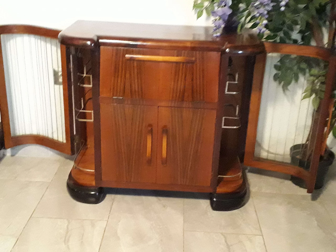 Art Deco sideboard in mahogany and rosewood, 40s 1350393